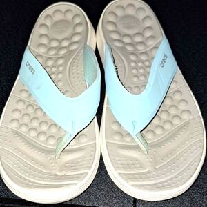 CROCS Blue Reviva Flip Flops Size 10